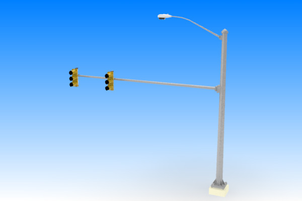 3d model 2 standard stop light - 2 Standard US Stop Lights by stoplight96