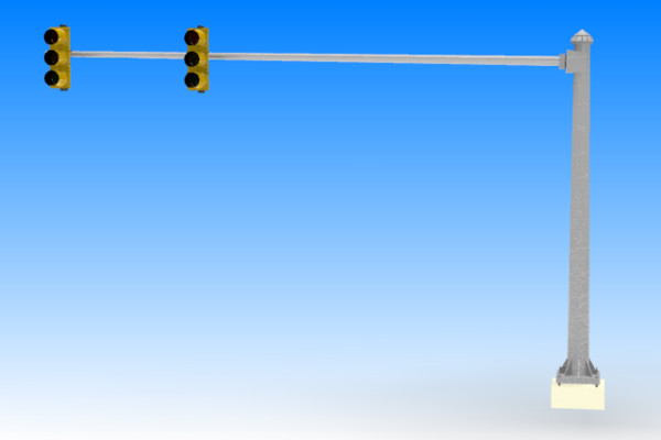 3d model 2 standard stop light - 2 Standard US Stop Lights by stoplight96