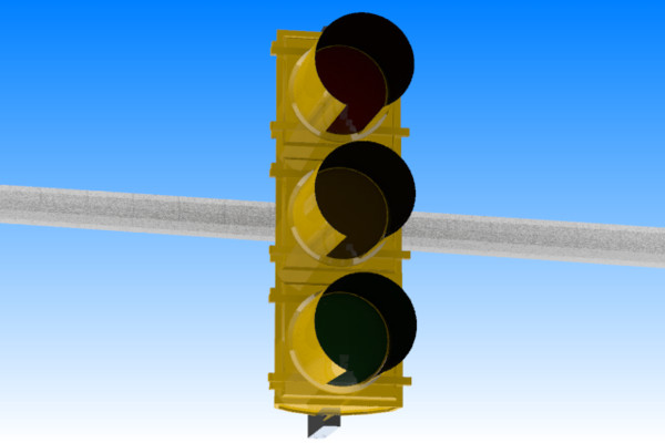 3d model 2 standard stop light - 2 Standard US Stop Lights by stoplight96