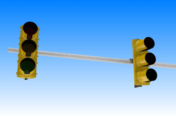 3d model 2 standard stop light - 2 Standard US Stop Lights by stoplight96