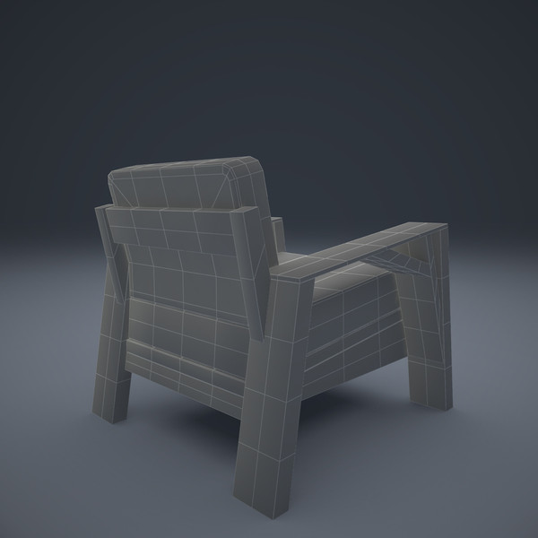 3d model armchair design olivier - Armchair Carpenter... by mindFreeArtist