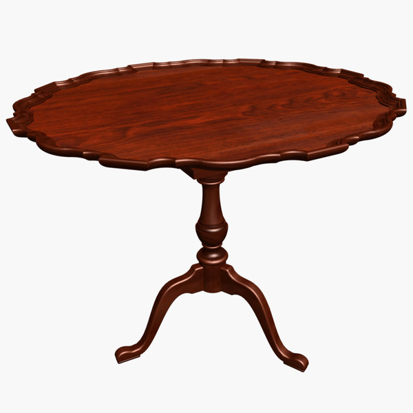 piecrust table wood 3d 3ds - The Piecrust Table by chaosfractal