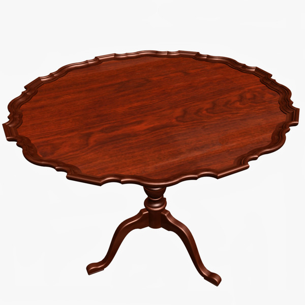 piecrust table wood 3d 3ds - The Piecrust Table by chaosfractal