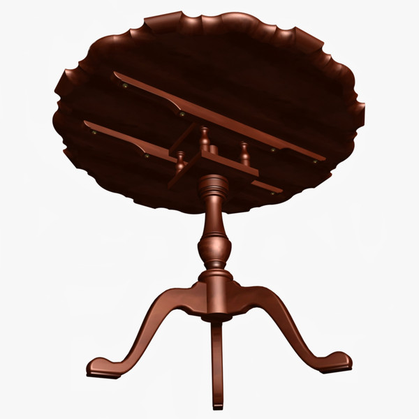 piecrust table wood 3d 3ds - The Piecrust Table by chaosfractal