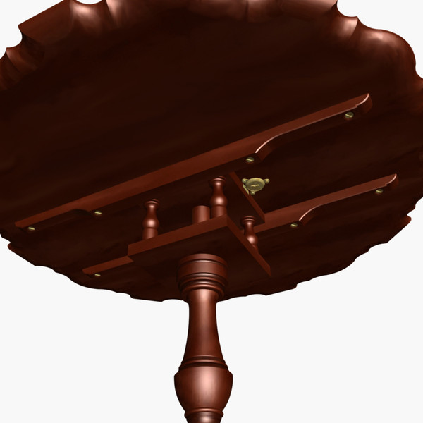 piecrust table wood 3d 3ds - The Piecrust Table by chaosfractal