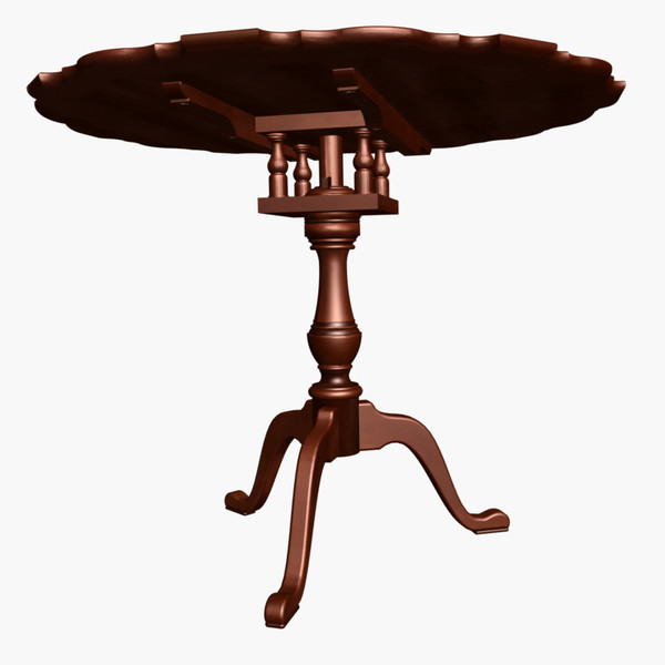 piecrust table wood 3d 3ds - The Piecrust Table by chaosfractal
