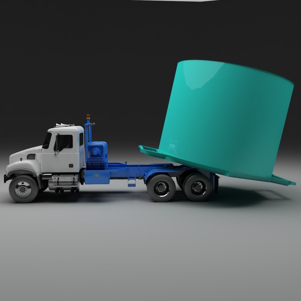 winch truck frame width 3d ma - Winch Truck Frame Width Tailroller by Dsmodels