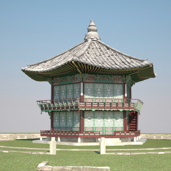 korean traditional pavilion 3d max - Korean Traditional Pavilion by android99