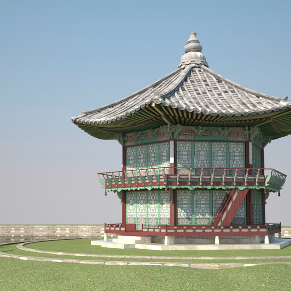 korean traditional pavilion 3d max - Korean Traditional Pavilion by android99