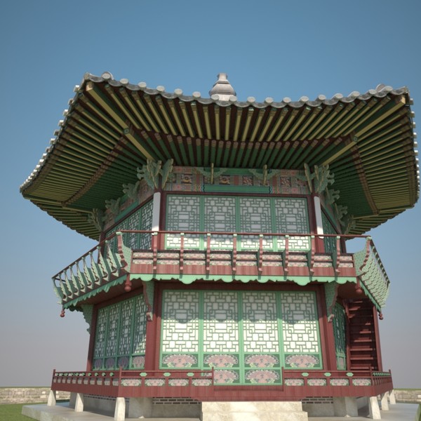 korean traditional pavilion 3d max - Korean Traditional Pavilion by android99