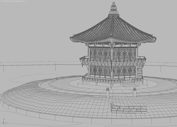 korean traditional pavilion 3d max - Korean Traditional Pavilion by android99