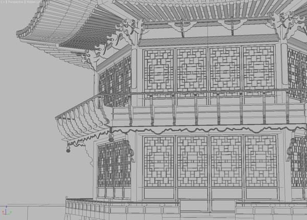 korean traditional pavilion 3d max - Korean Traditional Pavilion by android99