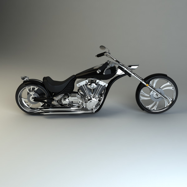 custom chopper 3d max - Custom Chopper by platinum3dmodels