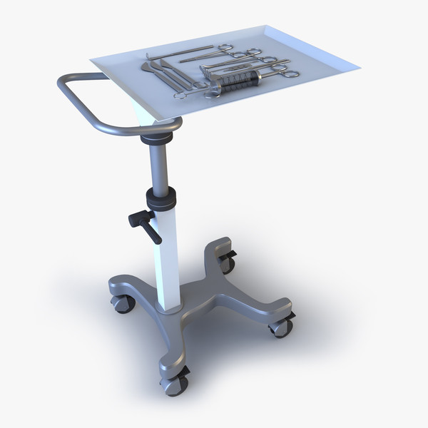 medical instruments cart 3d model - Medical Instruments Cart by platinum3dmodels