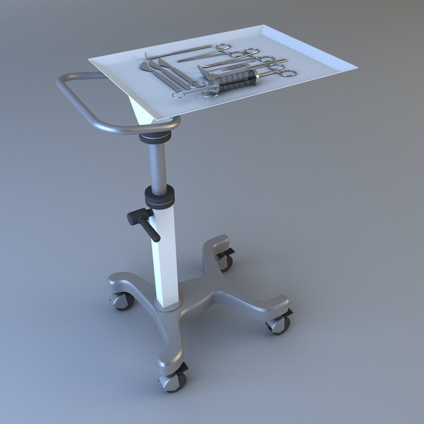 medical instruments cart 3d model - Medical Instruments Cart by platinum3dmodels