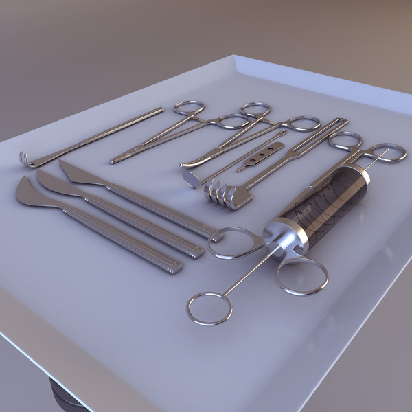 medical instruments cart 3d model - Medical Instruments Cart by platinum3dmodels