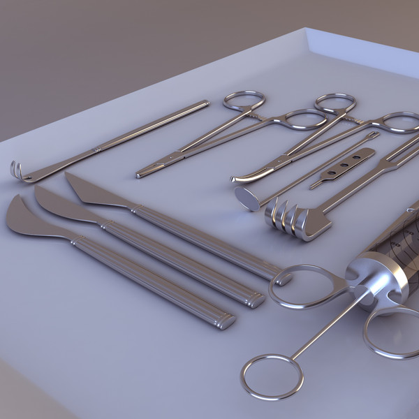 medical instruments cart 3d model - Medical Instruments Cart by platinum3dmodels