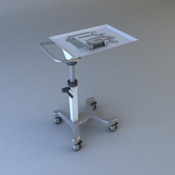 medical instruments cart 3d model - Medical Instruments Cart by platinum3dmodels