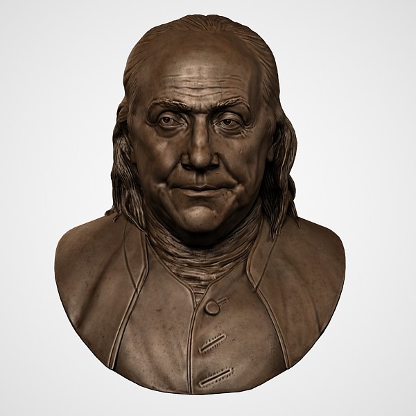 max decorative bust benjamin franklin - Benjamin Franklin Bust by clay master