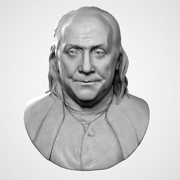 max decorative bust benjamin franklin - Benjamin Franklin Bust by clay master