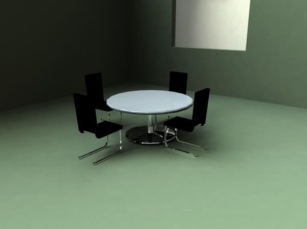 free set chair 3d model - Table & Chair by nescio180