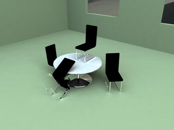 free set chair 3d model - Table & Chair by nescio180