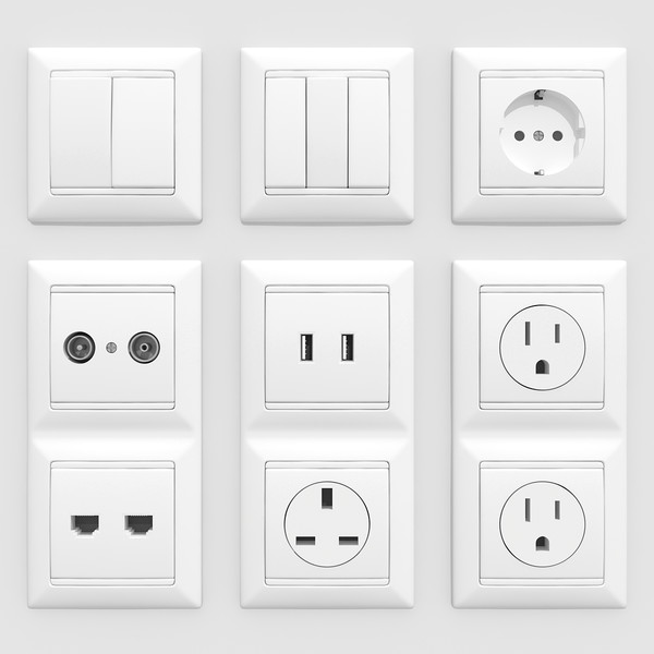 3d wall switches sockets - Wall Switches and Sockets by razorwave