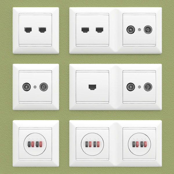 3d wall switches sockets - Wall Switches and Sockets by razorwave