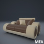 3d model ultra modern sofa 2x