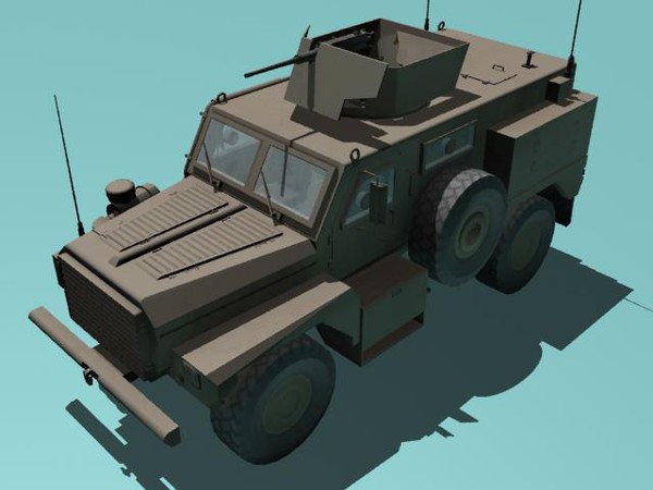 cougar armored vehicle 3d max - Cougar H MRAP with Machine Gun M2 desert version by kapitan_21