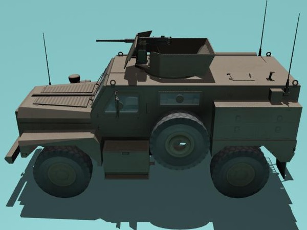 cougar armored vehicle 3d max - Cougar H MRAP with Machine Gun M2 desert version by kapitan_21
