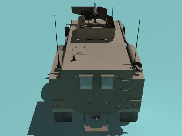 cougar armored vehicle 3d max - Cougar H MRAP with Machine Gun M2 desert version by kapitan_21