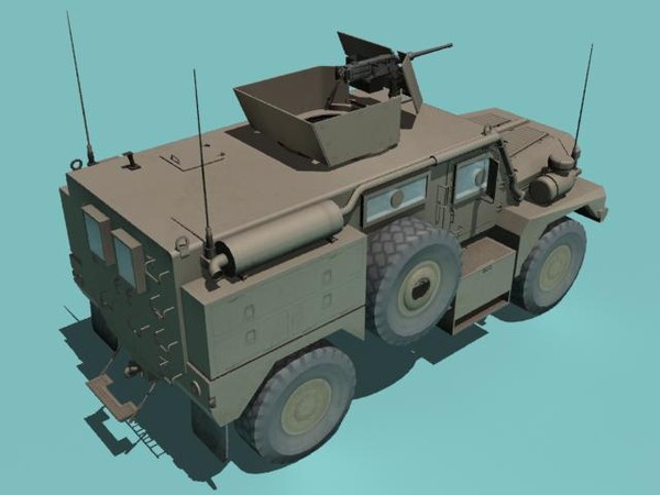 cougar armored vehicle 3d max - Cougar H MRAP with Machine Gun M2 desert version by kapitan_21