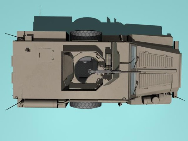 cougar armored vehicle 3d max - Cougar H MRAP with Machine Gun M2 desert version by kapitan_21