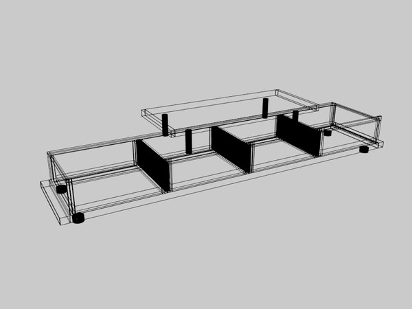 realistic television table 3d model - Television Table by Ladvox