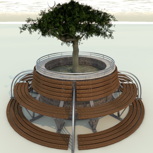 street bench 3d model - Park_bench2 by ERLHN