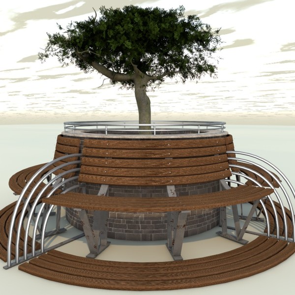 street bench 3d model - Park_bench2 by ERLHN