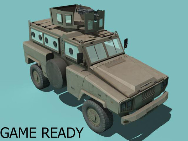 rg-31 nyala 3d model - RG-31 Nyala MRAP with Grenade Launcher Mk19 desert version by kapitan_21