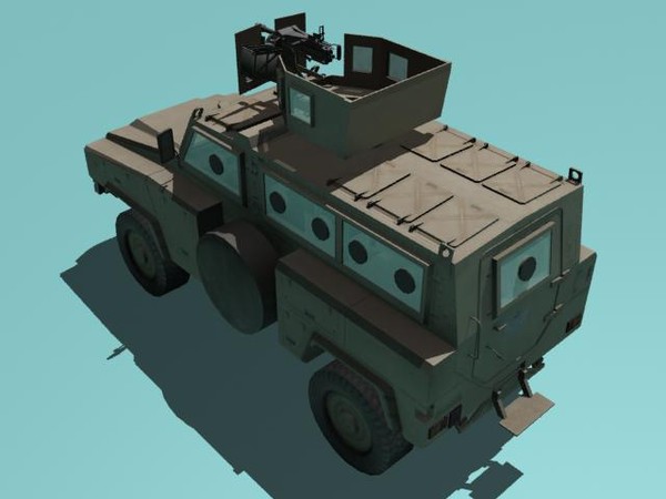 rg-31 nyala 3d model - RG-31 Nyala MRAP with Grenade Launcher Mk19 desert version by kapitan_21