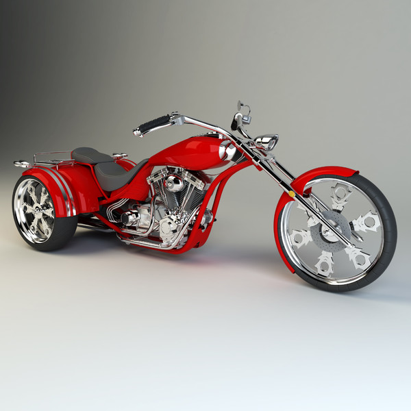 custom trike chopper 3d fbx - Trike Chopper by platinum3dmodels