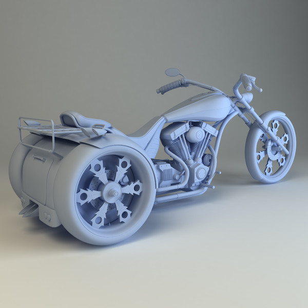 custom trike chopper 3d fbx - Trike Chopper by platinum3dmodels