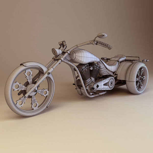 custom trike chopper 3d fbx - Trike Chopper by platinum3dmodels