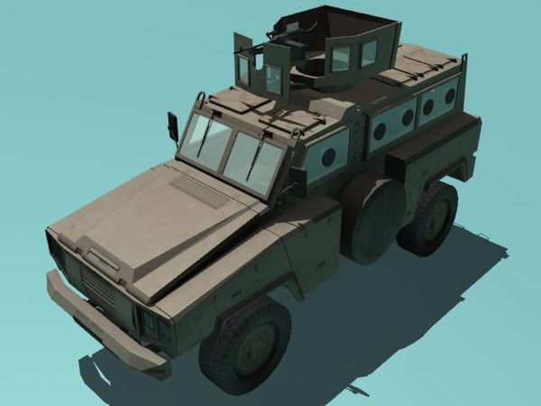 mrap desert rg-31 3d 3ds - RG-31 Nyala MRAP with Machine Gun M240 desert version by kapitan_21