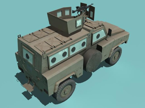 mrap desert rg-31 3d 3ds - RG-31 Nyala MRAP with Machine Gun M240 desert version by kapitan_21