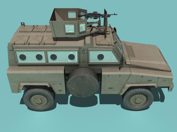 mrap desert rg-31 3d 3ds - RG-31 Nyala MRAP with Machine Gun M240 desert version by kapitan_21