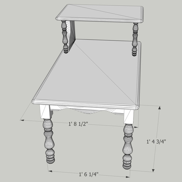 century lane end table 3ds - Lane End Table by chaosfractal