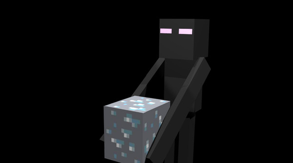 3d diamond block! model - Minecraft Endermen with diamond block! by Claymodels