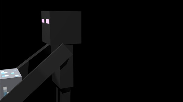 3d diamond block! model - Minecraft Endermen with diamond block! by Claymodels