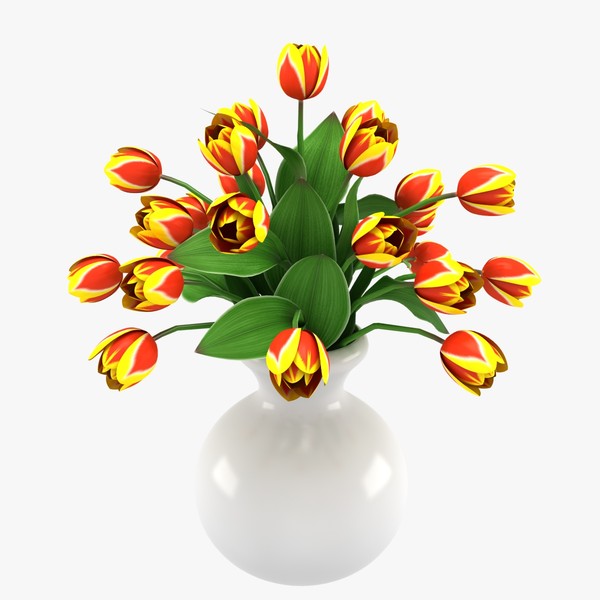 3d model tulips vase - Tulips In Vase by spymaster1083