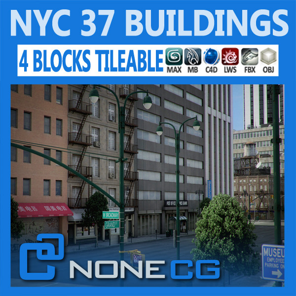 3d new york city 4 - NYC - 4 Blocks - 37 Buildings... by NONECG